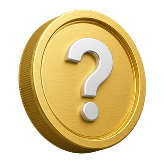 Auf der FAQ-Seite platzierte dekorative 3D-Goldmünze mit Fragezeichen